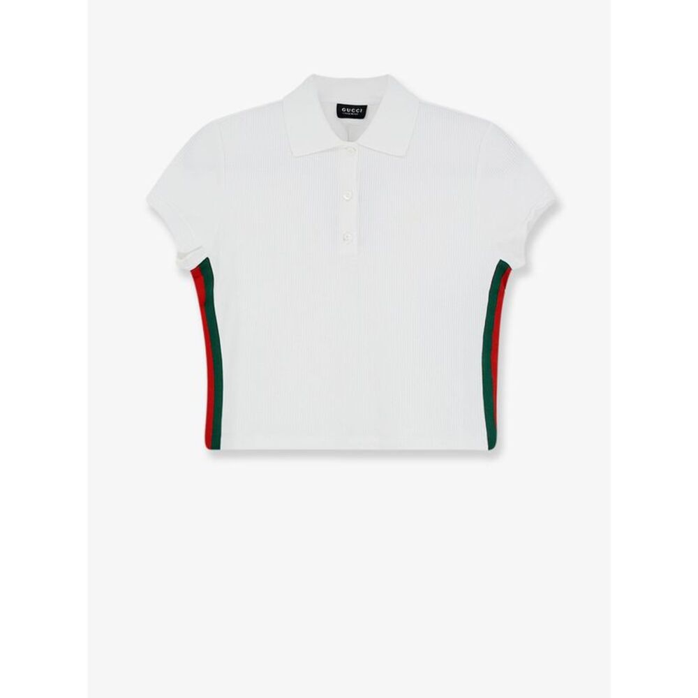 Gucci Women Ribbed Cotton Jersey Polo Shirt